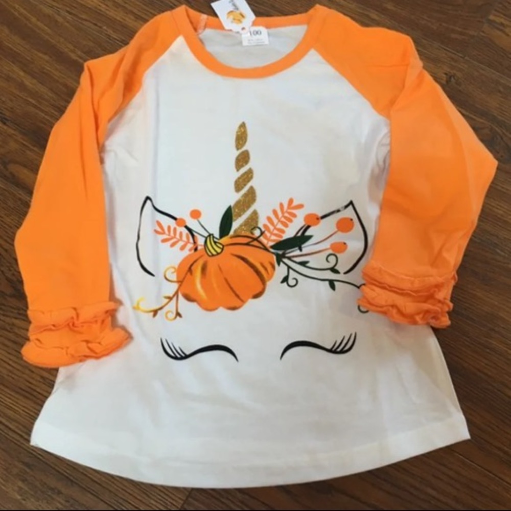 Unicorn Pumpkin Fall Autumn Baseball T Shirt